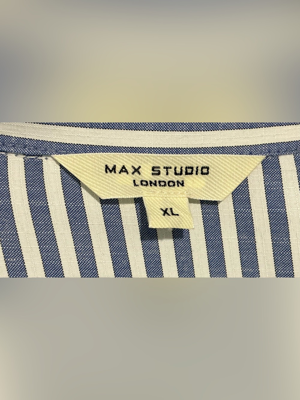Max Studio London Blue White Striped Tiered Shirt Dress XL - Picture 2 of 5